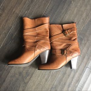 JustFab Calf High Light Brown Boots - 9M
